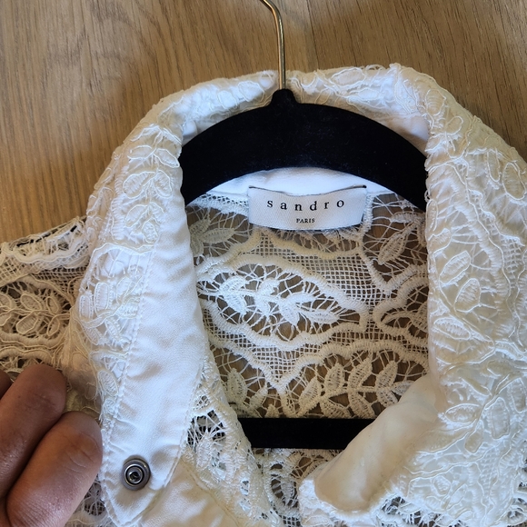 Sandro Short Sleeve White Dress - Picture 6 of 8